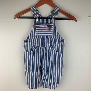 Vintage 80’s Esprit striped denim overalls